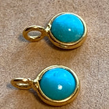18 Karat Gold & Turquoise Charms
