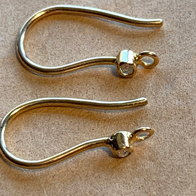 18 Karat Gold Earwires with 2mm Diamonds
