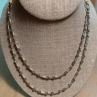 Double Adjustable Labradorite & Thai Silver Necklace