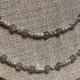 Double Adjustable Labradorite & Thai Silver Necklace