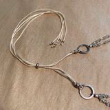 Double Adjustable Tiny Zircon & Thai Silver Necklace