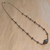Vintage Silver Necklace, Zircon