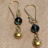 18 Karat Gold & Green Tourmaline Earrings