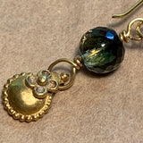 18 Karat Gold & Green Tourmaline Earrings