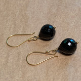 18 Karat Gold & Black Tourmaline Earrings
