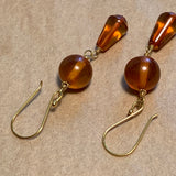 18 Karat Gold & Amber Earrings
