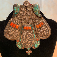 Nepalese Pendant, Coral & Turquoise