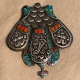 Nepalese Pendant, Coral & Turquoise