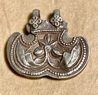 Antique Silver Floral Pendant, India