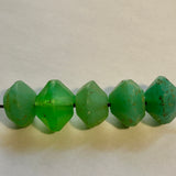 Large Seafoam Green Vaseline Beads, 1800's