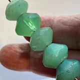 Large Seafoam Green Vaseline Beads, 1800's