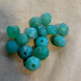 Large Seafoam Green Vaseline Beads, 1800's