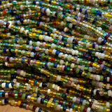 Irregular Vaseline Colors Seed Beads, Venetian