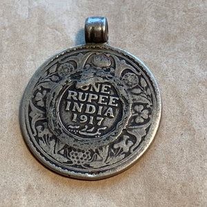 Antique One Rupee Coin Pendant