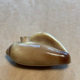 Ceramic Shell Pendant, Brown Glazed Vessel