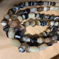 Large Antique Idar-Oberstein Banded Agate Beads