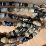 Large Antique Idar-Oberstein Banded Agate Beads