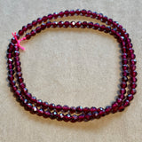 4mm Round Faceted Garnet Beads