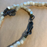 Vintage Mother of Pearl Necklace with Sterling Beads