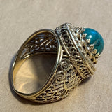 Vintage 18kt Gold & Eilat Stone Ring, Israel