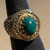 Vintage 18kt Gold & Eilat Stone Ring, Israel