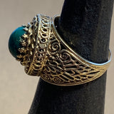 Vintage 18kt Gold & Eilat Stone Ring, Israel