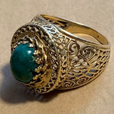 Vintage 18kt Gold & Eilat Stone Ring, Israel