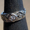 Victorian 14 Karat White Gold & Diamond Ring