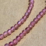 Tiny Faceted Round Pink Tourmaline Beads