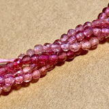 Tiny Faceted Round Pink Tourmaline Beads