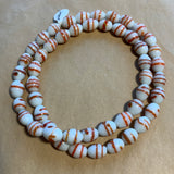 Vintage  Japanese Glass Beads - Candy Cane Ovals