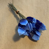 Vintage Japanese Glass Leaves, 2-Tone Blues