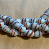 Vintage Japanese Glass Beads - Candy Cane Ovals