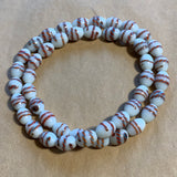 Vintage Japanese Glass Beads - Candy Cane Ovals