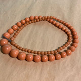 Coral Color Bakelite Beads