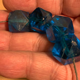 Antique Blue Vaseline Cornerless Cube