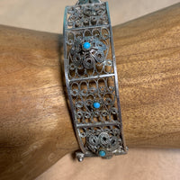Vintage Silver Bracelet with Gold Vermeil & Chrysocolla (Copy)