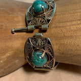 Vintage Silver Bracelet with Gold Vermeil & Chrysocolla
