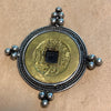 Brass Chinese Coin Pendant Set in Sterling Silver