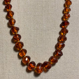 Antique Amber Necklace, Faceted
