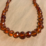 Antique Amber Necklace, Faceted
