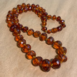 Antique Amber Necklace, Faceted