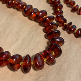 Antique Amber Necklace, Smooth Saucers