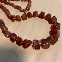Antique Amber Necklace, Square Nuggets