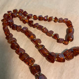 Antique Amber Necklace, Square Nuggets