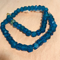 Antique Blue Vaseline Cornerless Cube, Strand