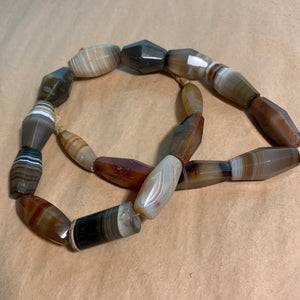 Large Antique Idar-Oberstein Banded Agate Beads
