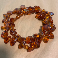 Vintage Amber Necklace, Smooth Organic Shapes