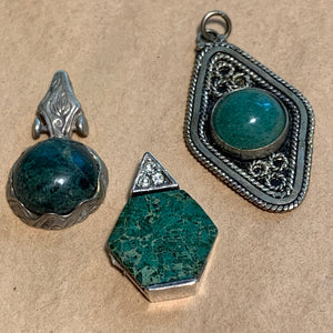 Trio of Eilat Stone Pendants, Israel
