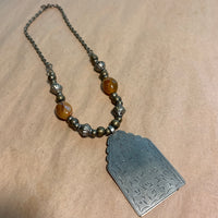 Vintage Pendant with Beaded Chain, Afghan